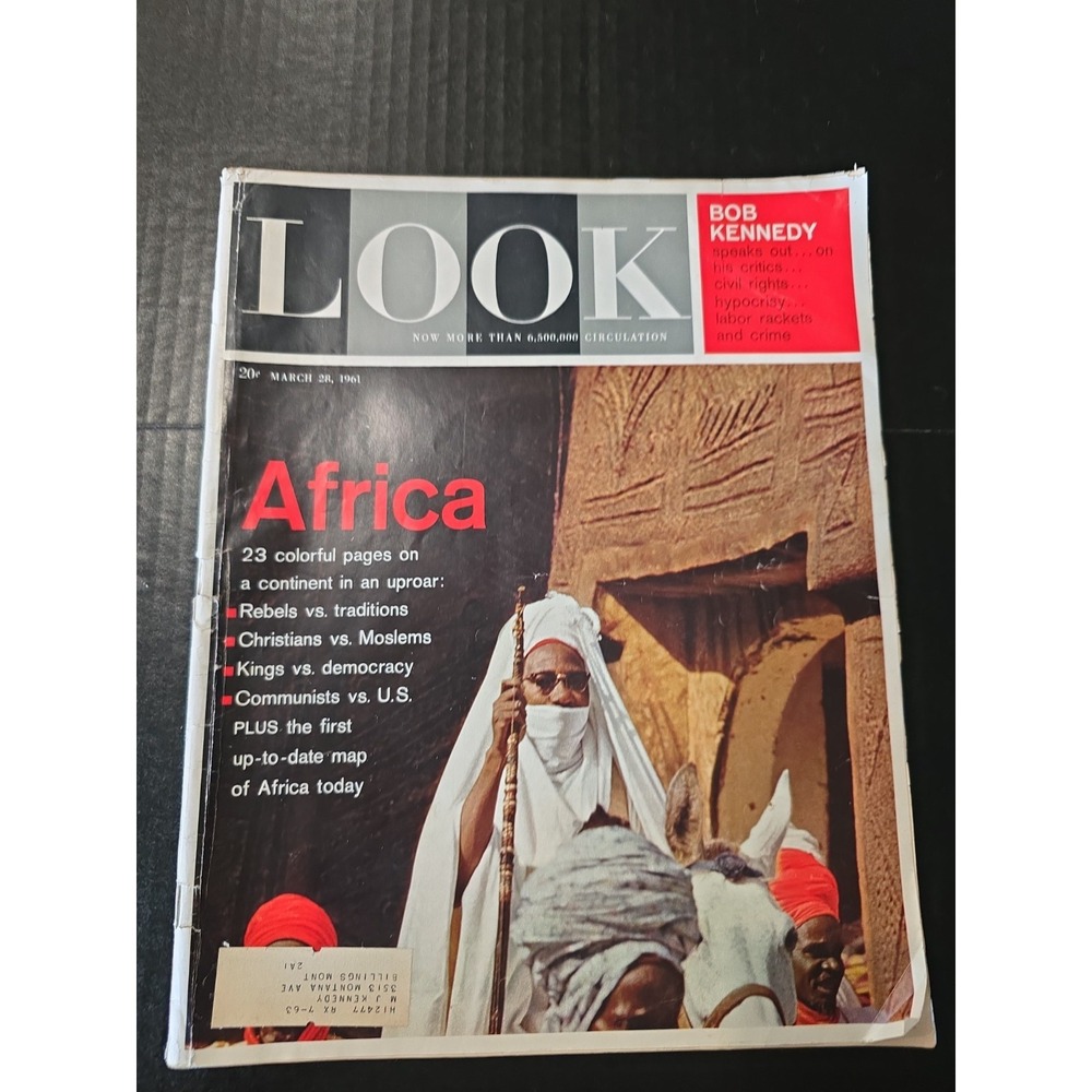 Look Magazine March 28 1961 Africa Inโ An Uproar Bob Bobby Kennedy Dead USA Vtg